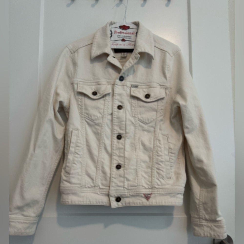 Guess Off-White Denim Jacket for Women